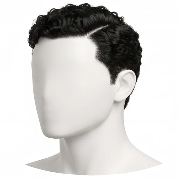 Classic Side Part, Curly