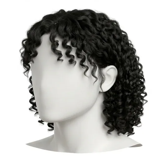 Curtain Bangs, Curly
